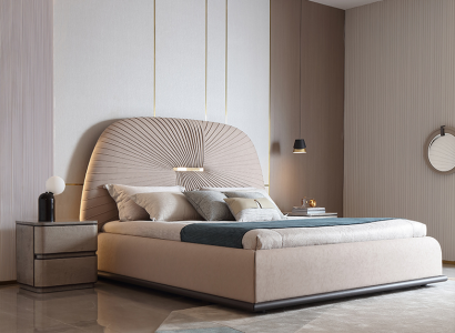 Fabric Design Bed Double Beds Luxury Marriage Modern Hotel Frame Bedroom
